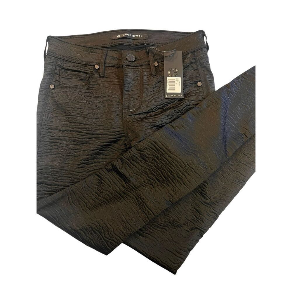 David Bitton Gothic‎ Witchy  Slim Fit Textured Black Pants